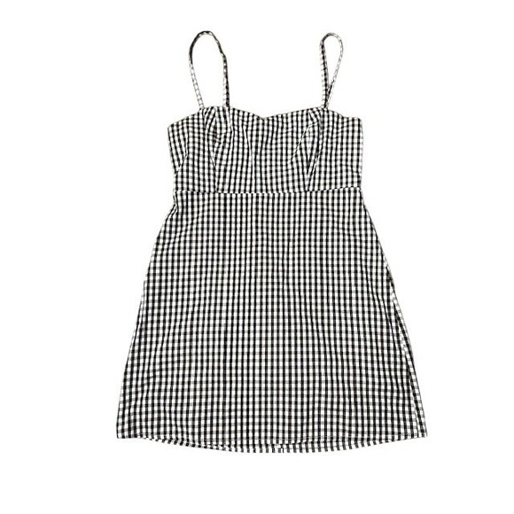 Honey Punch Brown Gingham Mini Dress Sundress Lined Womens Large Preppy Classic - Picture 2 of 15